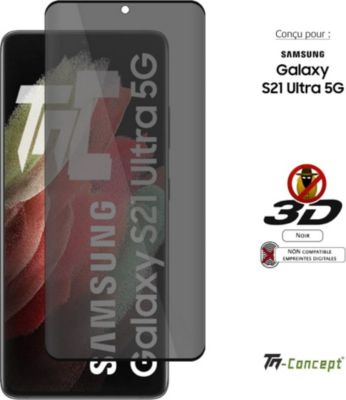 Protège écran TM CONCEPT Verre trempé 3D teinté Samsung S21 Ultra Protège écran TM CONCEPT Verre trempé 3D teinté Samsung S21 Ultra