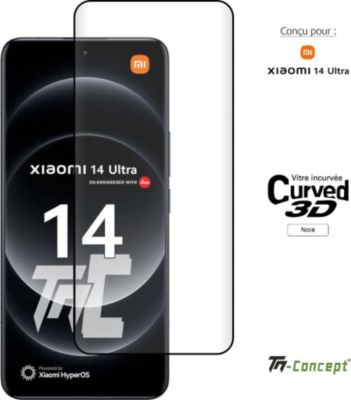 Protège écran TM CONCEPT Verre trempé 3D pour Xiaomi14 Ultra Noir