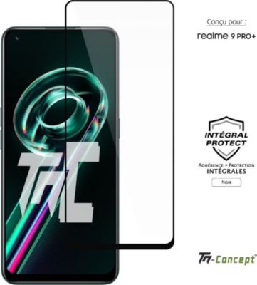 Protège écran TM CONCEPT Verre trempé - Realme 9 Pro Plus - Noir