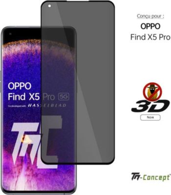 Protège écran TM CONCEPT Verre trempé 3D teinté pour Find X5 Pro