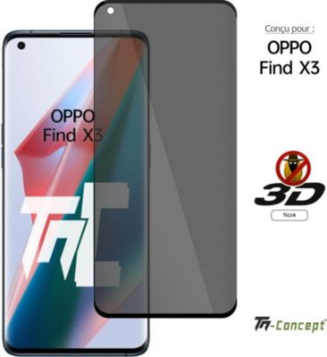 Protège écran TM CONCEPT Verre trempé 3D teinté pour Oppo Find X3