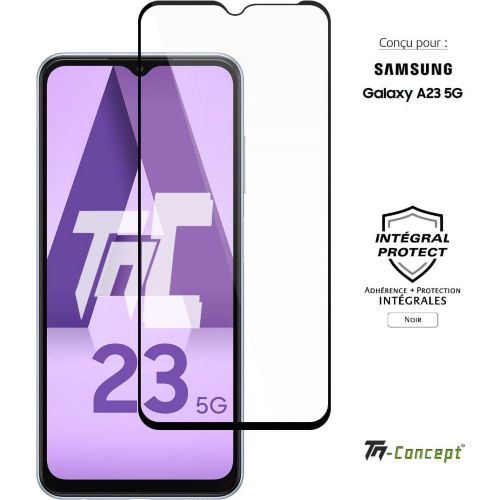 Protège écran TM CONCEPT Verre trempé pour Samsung A23 - Noir