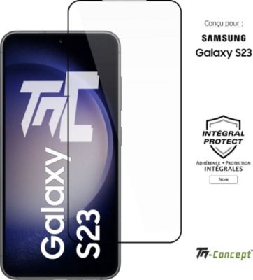 Protège écran TM CONCEPT Verre trempé - Samsung Galaxy S23 - Noir
