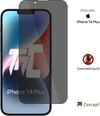 Protège écran TM CONCEPT Verre trempé teinté Apple iPhone 14 Plus Protège écran TM CONCEPT Verre trempé teinté Apple iPhone 14 Plus