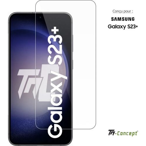 Protège écran TM CONCEPT Verre trempé - Samsung Galaxy S23 - Noir