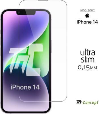 Protège écran TM CONCEPT Verre trempé 0,15mm pour Apple iPhone 14 Protège écran TM CONCEPT Verre trempé 0,15mm pour Apple iPhone 14