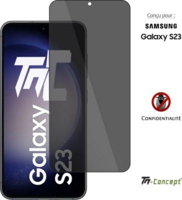 Protège écran TM CONCEPT Verre trempé teinté - Samsung Galaxy S23 Protège écran TM CONCEPT Verre trempé teinté - Samsung Galaxy S23