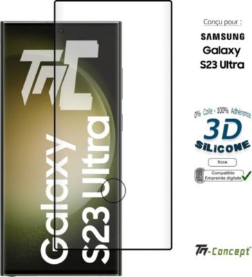 Protège écran TM CONCEPT Verre trempé 3D - Samsung S23 Ultra Noir