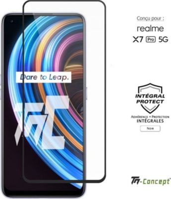 Protège écran TM CONCEPT Verre trempé pour Realme X7 Pro - Noir