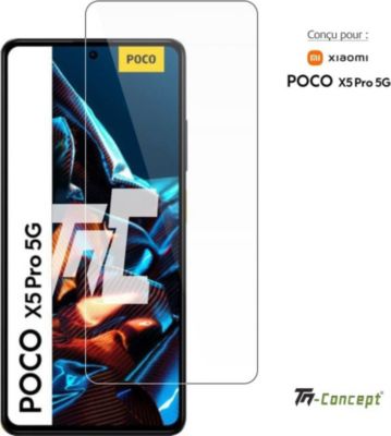 ZMONE pour Xiaomi Poco X5 Pro 5G étui avec protecteur d'écran en verre  trempé [paquet de 2], pare-chocs mince transparent en TPUR souple dégradé