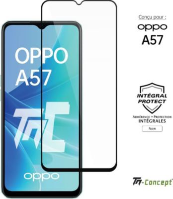 Protège écran TM CONCEPT Verre trempé intégral pour Oppo A57 Noir