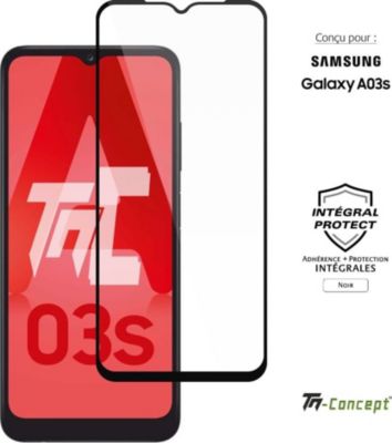 Protège écran TM CONCEPT Verre trempé pour Samsung A03s - Noir
