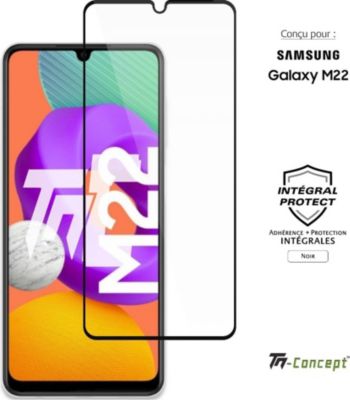 Protège écran TM CONCEPT Verre trempé pour Samsung M22 - Noir Protège écran TM CONCEPT Verre trempé pour Samsung M22 - Noir