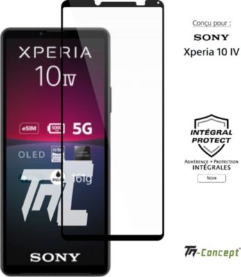 Protège écran TM CONCEPT Verre trempé pour Sony Xperia 10 IV Noir Protège écran TM CONCEPT Verre trempé pour Sony Xperia 10 IV Noir