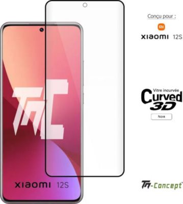 Protège écran TM CONCEPT Verre trempé 3D pour Xiaomi 12S - Noir Protège écran TM CONCEPT Verre trempé 3D pour Xiaomi 12S - Noir