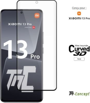 Protège écran TM CONCEPT Verre trempé 3D pour Xiaomi 13 Pro Noir