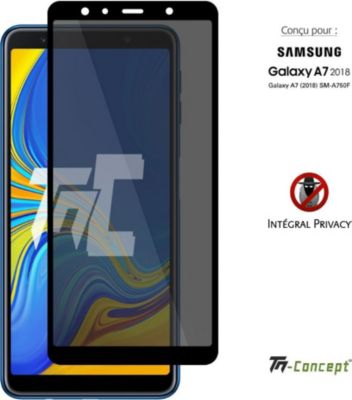 Protège écran TM CONCEPT Verre trempé Privacy - Samsung A7 2018