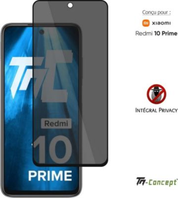 Protège écran TM CONCEPT Verre trempé teinté - Redmi10 Prime Noir Protège écran TM CONCEPT Verre trempé teinté - Redmi10 Prime Noir
