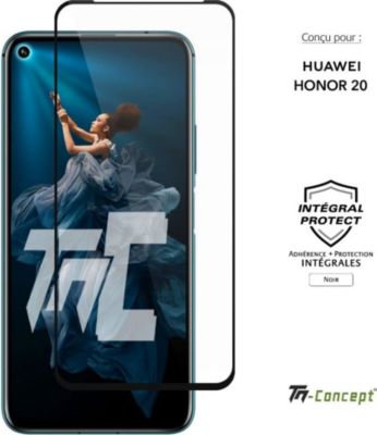 Protège écran TM CONCEPT Verre trempé pour Huawei Honor 20 - Noir
