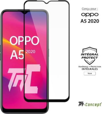 Protège écran TM CONCEPT Verre trempé pour Oppo A5 2020 - Noir