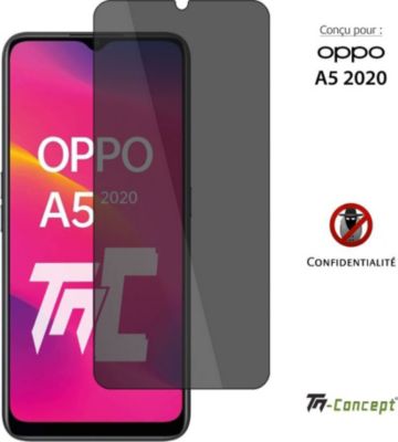 Protège écran TM CONCEPT Verre trempé teinté pour Oppo A5 2020