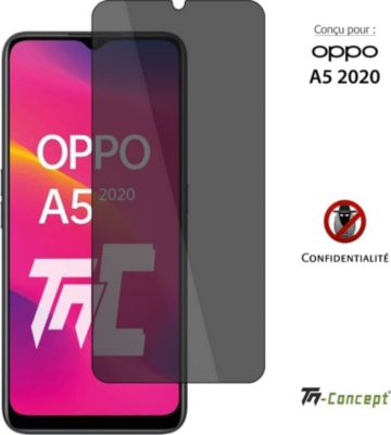 Protège écran TM CONCEPT Verre trempé teinté pour Oppo A5 2020 Protège écran TM CONCEPT Verre trempé teinté pour Oppo A5 2020
