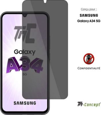Protège écran sur mesure TM CONCEPT Verre trempé teinté - Samsung Galaxy A34 Protège écran sur mesure TM CONCEPT Verre trempé teinté - Samsung Galaxy A34