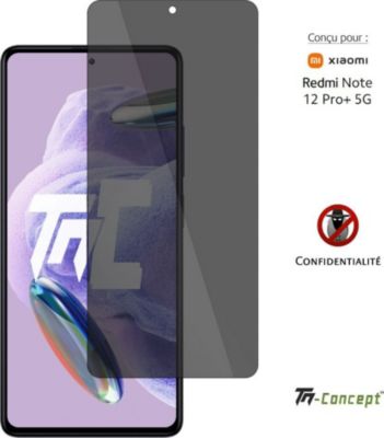 Protège écran sur mesure TM CONCEPT Verre trempé teinté - Redmi Note 12Pro+