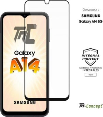 Protège écran sur mesure TM CONCEPT Verre trempé - Samsung Galaxy A14 Noir