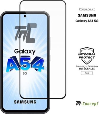 Protège écran sur mesure TM CONCEPT Verre trempé - Samsung Galaxy A54 Noir