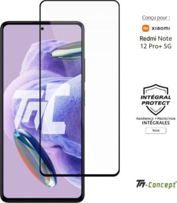 Protège écran sur mesure TM CONCEPT Verre trempé Redmi Note 12 Pro Plus Noir