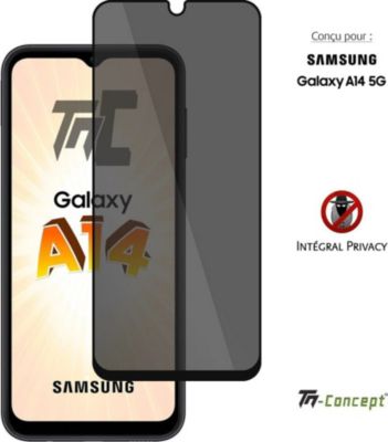 Protège écran sur mesure TM CONCEPT Verre trempé teinté - Samsung A14 - Noir