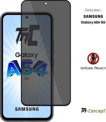 Protège écran sur mesure TM CONCEPT Verre trempé teinté - Samsung A54 - Noir