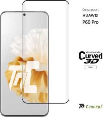 Protège écran sur mesure TM CONCEPT Verre trempé 3D pour Huawei P60 Pro Noir