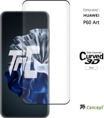 Protège écran sur mesure TM CONCEPT Verre trempé 3D pour Huawei P60 Art Noir