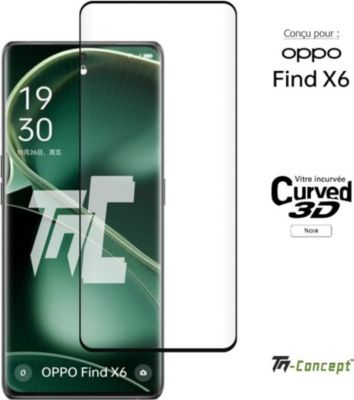 Protège écran TM CONCEPT Verre trempé 3D pour Oppo Find X6 - Noir