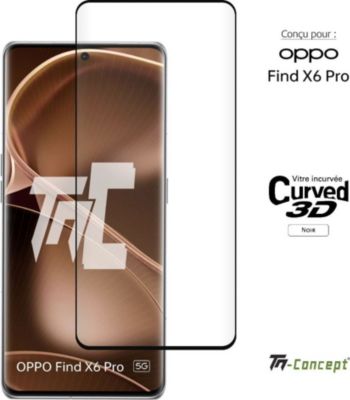 Protège écran TM CONCEPT Verre trempé pour Oppo Find X6 Pro Noir