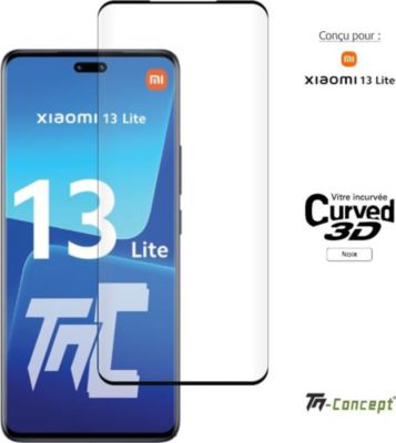Protège écran TM CONCEPT Verre trempé 3D pour Xiaomi 13 Lite Noir