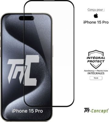 Protège écran TM CONCEPT Verre trempé pour iPhone 15 Pro - Noir Protège écran TM CONCEPT Verre trempé pour iPhone 15 Pro - Noir