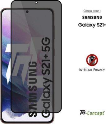 Protège écran TM CONCEPT Verre trempé teinté - Samsung S21+ Noir