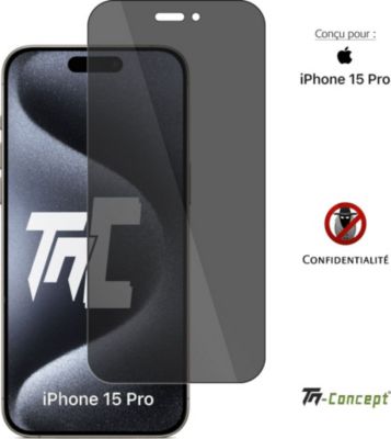 Protège écran TM CONCEPT Verre trempé teinté pour iPhone 15 Pro Protège écran TM CONCEPT Verre trempé teinté pour iPhone 15 Pro