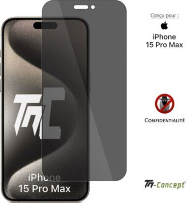 Protège écran TM CONCEPT Verre teinté pour iPhone 15 Pro Max