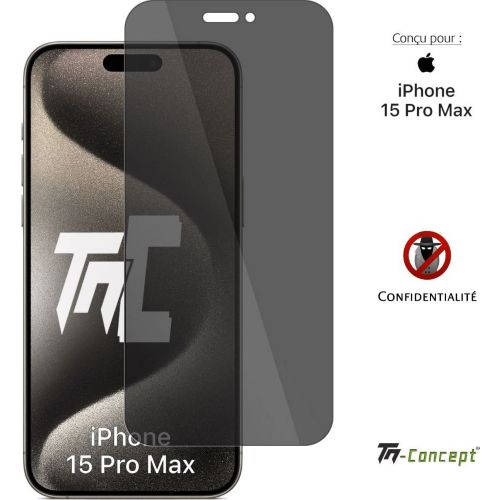Pack de 2 Films Protection Ecran 9H Pour iPhone 13 Pro Max / 14 Plus  Antichoc - Verre Trempé - Teinté Anti Espion