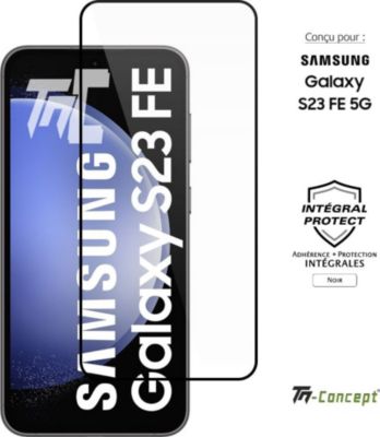 Protège écran TM CONCEPT Verre trempé pour Samsung S23 FE - Noir