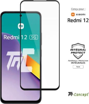 Protège écran TM CONCEPT Verre trempé pour Xiaomi Redmi 12 - Noir