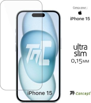 Protège écran TM CONCEPT Verre trempé 0,15mm pour Apple iPhone 15 Protège écran TM CONCEPT Verre trempé 0,15mm pour Apple iPhone 15