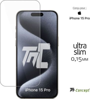 Protège écran TM CONCEPT Verre trempé 0,15mm pour iPhone 15 Pro