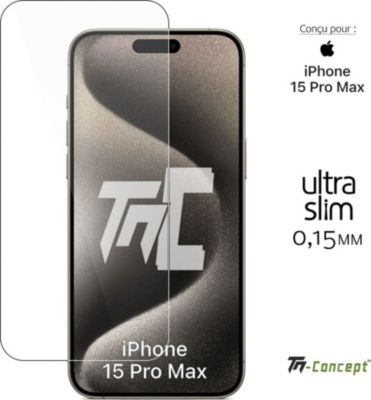 Protège écran TM CONCEPT Verre trempé Slim pour iPhone 15 Pro Max Protège écran TM CONCEPT Verre trempé Slim pour iPhone 15 Pro Max