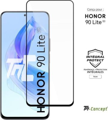 Protège écran TM CONCEPT Verre trempé pour Honor 90 Lite - Noir