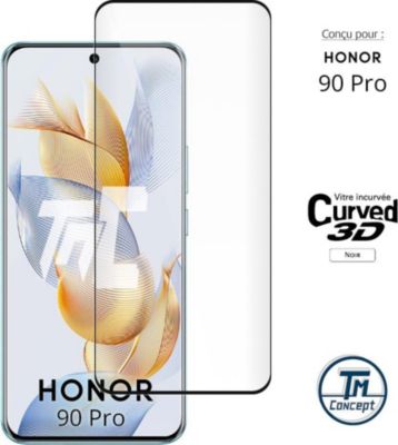 Protège écran TM CONCEPT Verre trempé 3D pour Honor 90 Pro Noir